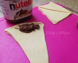 A picture of step 5 of Nutella stuffed croissants.