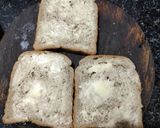 A picture of step 1 of Left over Pav bhaji cheese toast.