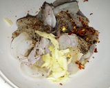 A picture of step 1 of Lemon prawn rice.