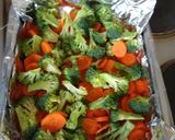 A picture of step 3 of Salmon with vegetables.