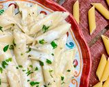 A picture of step 5 of Quick and easy cheesy Penne Pasta.
