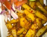 A picture of step 4 of Tawa masala fries.