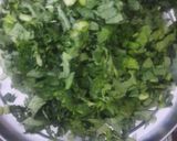 A picture of step 1 of Sarson ka saag.