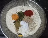 A picture of step 4 of Bajra Methi Bhakhri (Pearl Millet Flour Methi Bhakhri).