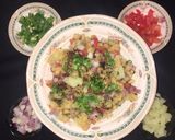 A picture of step 1 of White-Peas Chaat/Stuffed Kulcha.