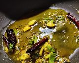 A picture of step 4 of Bhindi kadi and chawal.