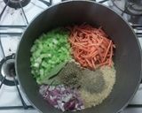A picture of step 8 of creamy chicken rice soup.