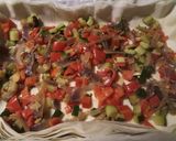 A picture of step 3 of Mediterranean filo pastry pie.