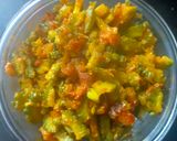 A picture of step 3 of Karela Subzi.