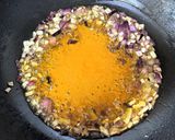 A picture of step 3 of Keema Bagara Baingan.