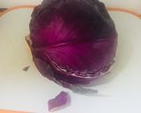 Foto del paso 1 de la receta: Ensalada con repollo morado, brócoli, zanahoria, queso crema !Limón !