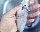 Hình bước làm 1 của món Mực cơm luộc chua cay