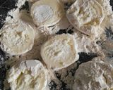 A picture of step 6 of Goat Cheese and Blood Sausage Toasts with Caramelized Onion.