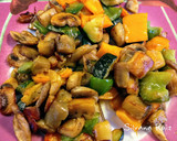 Foto del paso 1 de la receta: 113.🥘Paella de marisco y verduras de confinamiento🦐🍆🍄🥬