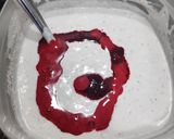 A picture of step 3 of Beetroot appam.