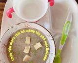 Hình bước làm 3 của món Cháo Yến mạch thịt bò măng tây phô mai