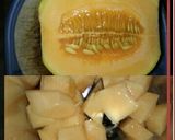 A picture of step 1 of Muskmelon milkshake.