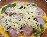 Foto del paso 4 de la receta: Tortilla abierta de espinacas, butifarra y queso con semillas de lino