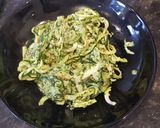 A picture of step 5 of Courgette spaghetti with pesto without cheese.