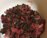 A picture of step 7 of Beet spinach served with ugali.