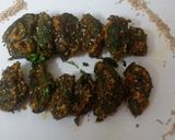 A picture of step 16 of Besan patra.