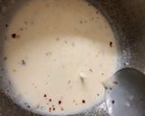 A picture of step 3 of Pasta in Bechamel sauce aka white sauce.