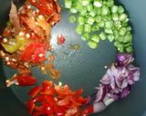 A picture of step 2 of Stir fry noodles with egg omelette and boiled egg.