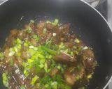 A picture of step 3 of Sticky pork n kienyeji greens #4weekschallenge.#authors marathon.