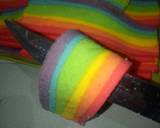Mini Roll Cake Rainbow langkah memasak 7 foto