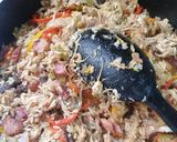 Foto del paso 2 de la receta: Arroz trifásico de pollo, carne cerdo ahumado, pechuga y jamón