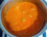 A picture of step 7 of Lamb Keftas in Tomato and Shawarma Sauce.