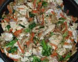 Une image de l'étape 3 de Curry de poulet aux petits légumes.