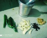 A picture of step 1 of Papaya mutton curry with Bengali style.