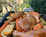 Részeges zöldséges csirkecomb 🥕🍎🧄🧅🍗 recept fázis 5 fotója