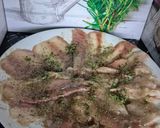 A picture of step 4 of Salmon or Pollock Carpaccio 😀.
