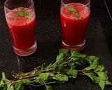 A picture of step 3 of Rose and water melon juice.