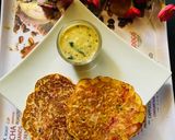A picture of step 4 of Sattu Chilla with veggie.