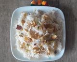 A picture of step 6 of Narali bhat (Coconut rice).