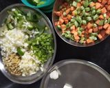A picture of step 1 of Vegetable Noodles.