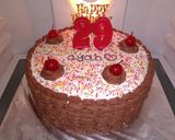 Foto langkah ke 11 dari resep Kue Ulang Tahun (siram ganache) 🎂.