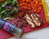 A picture of step 1 of Butternut squash halloumi salad.