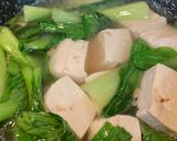 Gambar langkah 3 resipi Sup Sayur Sawi Tauhu.