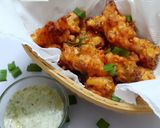 A picture of step 2 of Mexican corn fritters.