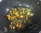 A picture of step 7 of American chopsuey with fried rice.