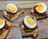 Foto del paso 5 de la receta: Brioche tostado, mayonesa de albahaca, tronco de atún, pimiento asado y huevo