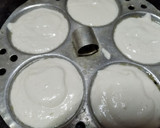 A picture of step 2 of Idli with sambhar and chutney.