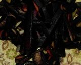 A picture of step 1 of Black carrot Kanji.