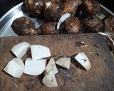 A picture of step 1 of Yam Pulao.