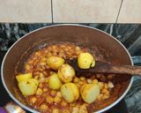 A picture of step 8 of CHOLE ALOO DRY CURRY with BOILED BROWN RICE.