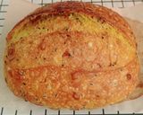 Foto langkah ke 23 dari resep Kunyit Wijen Jinten Hitam Chili Flakes Cheese Sourdough Bread (Open Bake Method).